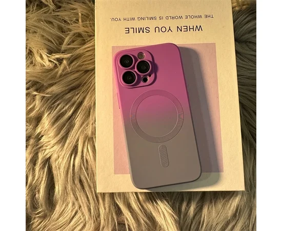 Силиконовый чехол "Luxury Gradient" with MagSafe для Apple iPhone 12 Pro Фиолетово-серый