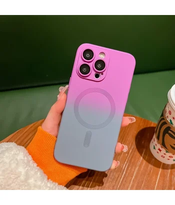 Силіконовий чохол "Luxury Gradient" with MagSafe для Apple iPhone 15 Pro Max Фіолетово-сірий