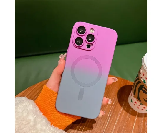 Силіконовий чохол "Luxury Gradient" with MagSafe для Apple iPhone 12 Pro Max Фіолетово-сірий