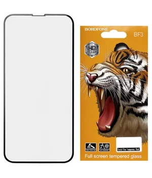 Захисне скло "Borofone" Full Glue HD для Apple iPhone 15 Pro Max (6.7") Чорний