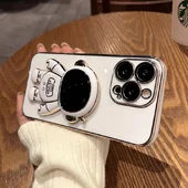 Силиконовый чехол "Космонавт" с подставкой для Apple iPhone 13 Pro Max Белый