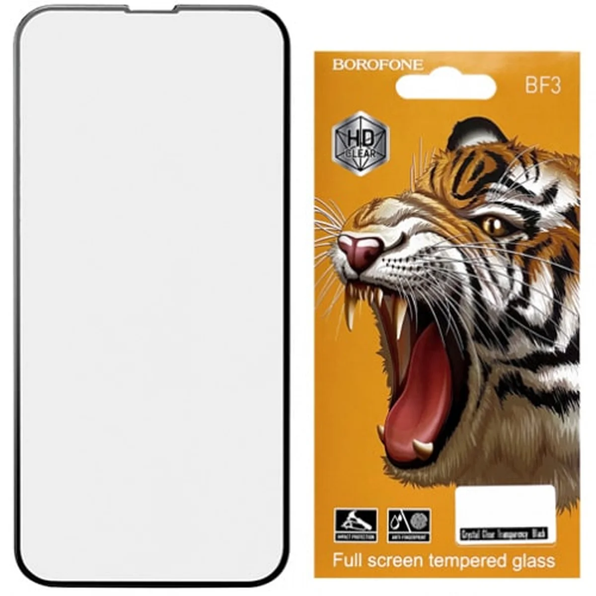 Защитное стекло "Borofone"Full Glue HD для Apple iPhone 11 Pro Max (6.7") Черный