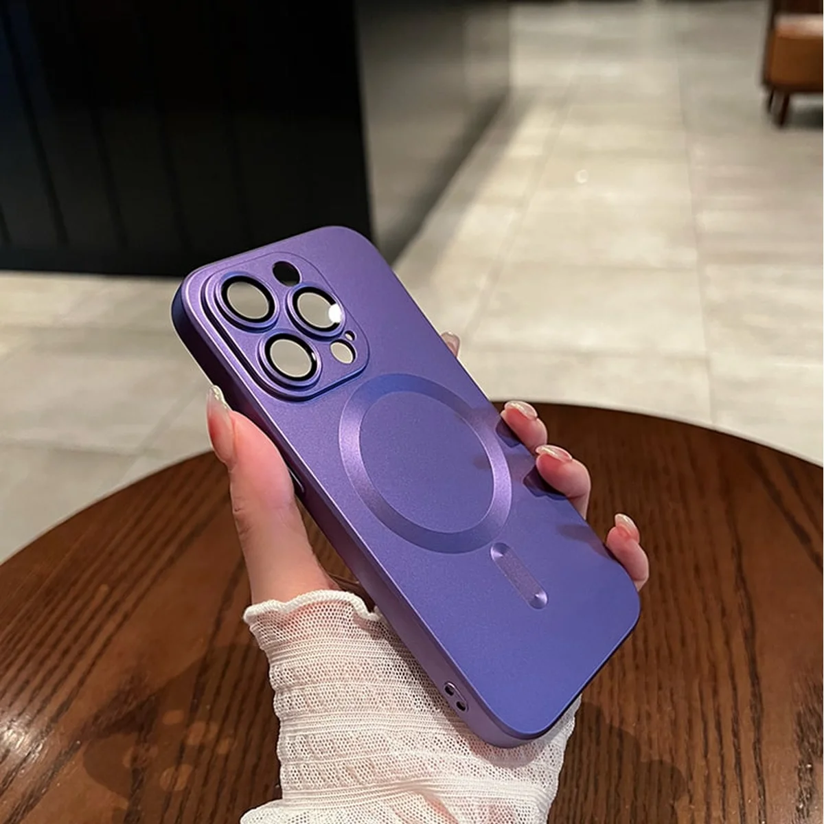 Силиконовый чехол "Luxury Matte" with MagSafe для Apple iPhone 12 Pro Фиолетовый