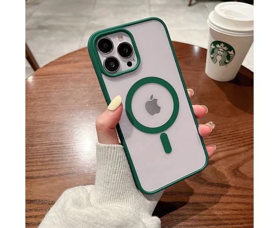 Силіконовий чохол "Luxury Acrylic" with MagSafe для iPhone 14 Pro Max Зелений
