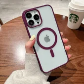 Силиконовый чехол "Luxury Acrylic" with MagSafe для Apple iPhone 14 Pro Max Бордовый