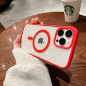 Силиконовый чехол "Luxury Acrylic" with MagSafe для Apple iPhone 15 Pro Красный