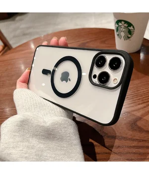 Силиконовый чехол "Luxury Acrylic" with MagSafe для Apple iPhone 12 Pro Max Черный