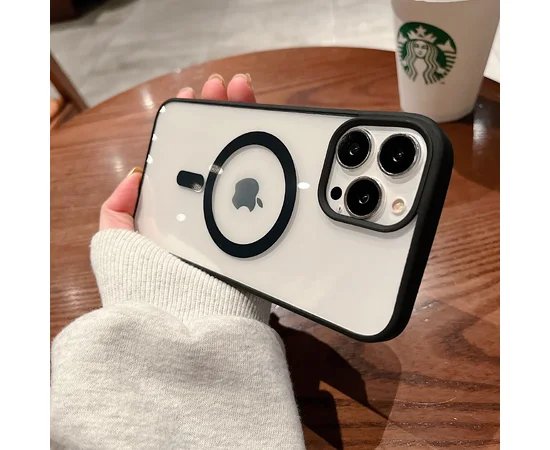 Силіконовий чохол "Luxury Acrylic" with MagSafe для Apple iPhone 12 Pro Max Чорний