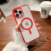 Силиконовый чехол "Luxury Acrylic" with MagSafe для Apple iPhone 15 Pro Красный