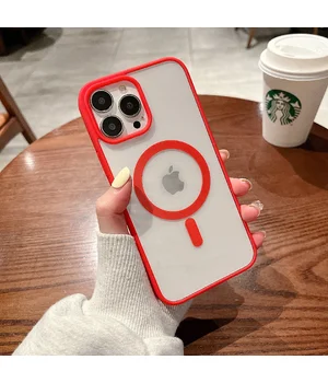 Силиконовый чехол "Luxury Acrylic" with MagSafe для Apple iPhone 15 Pro Красный