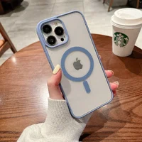 Силиконовый чехол "Luxury Acrylic" with MagSafe для Apple iPhone 14 Pro Max Sierra Blue