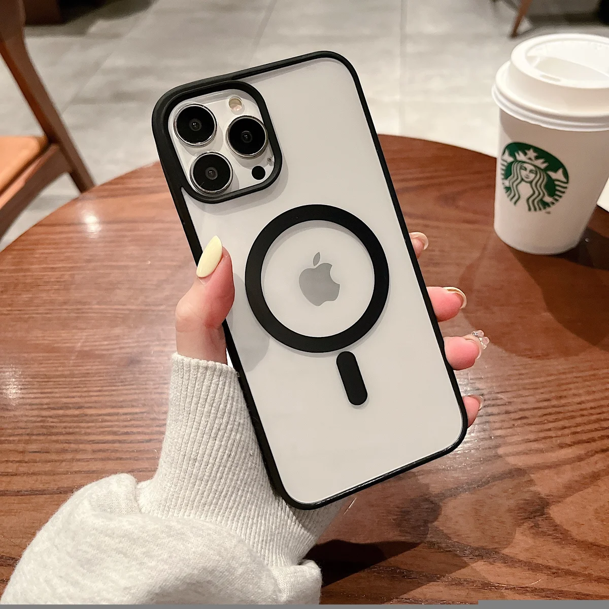 Силиконовый чехол "Luxury Acrylic" with MagSafe для Apple iPhone 12 Pro Max Черный