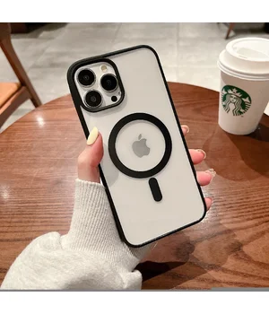 Силиконовый чехол "Luxury Acrylic" with MagSafe для Apple iPhone 12 Pro Max Черный