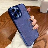 Силиконовый чехол "Shining Plating" для iPhone 13 Pro Max Синий