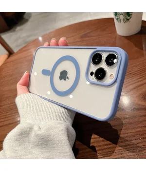 Силіконовий чохол "Luxury Acrylic" with MagSafe для iPhone 14 Pro Max Sierra Blue