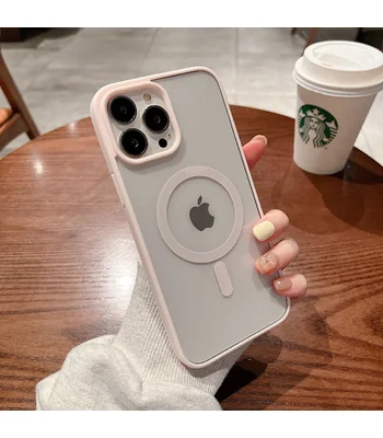 Силіконовий чохол "Luxury Acrylic" with MagSafe для Apple iPhone 15 Pro Світло-рожевий