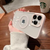 Силиконовый чехол "Luxury Acrylic" with MagSafe для Apple iPhone 15 Pro Светло-розовый