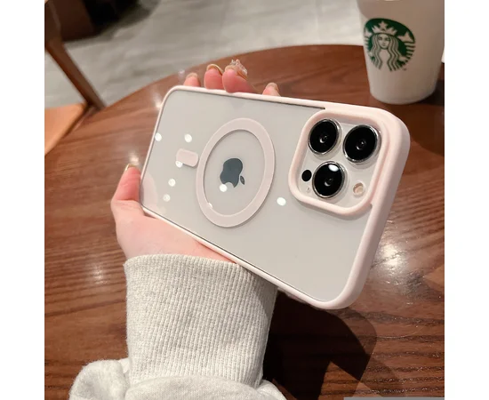 Силіконовий чохол "Luxury Acrylic" with MagSafe для Apple iPhone 15 Pro Світло-рожевий