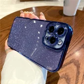 Силиконовый чехол "Shining Plating" для iPhone 13 Pro Max Синий