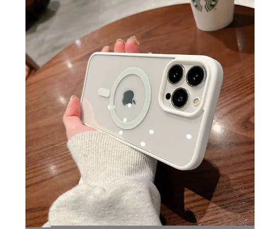 Силиконовый чехол "Luxury Acrylic" with MagSafe для Apple iPhone 15 Pro Белый