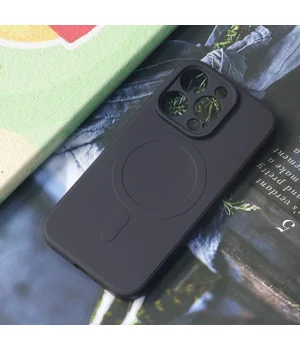 Силиконовый чехол "Silicone Matte" with MagSafe для Apple iPhone 14 Pro Черный