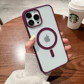 Силіконовий чохол "Luxury Acrylic" with MagSafe для Apple iPhone 14 Pro Max Бордовий