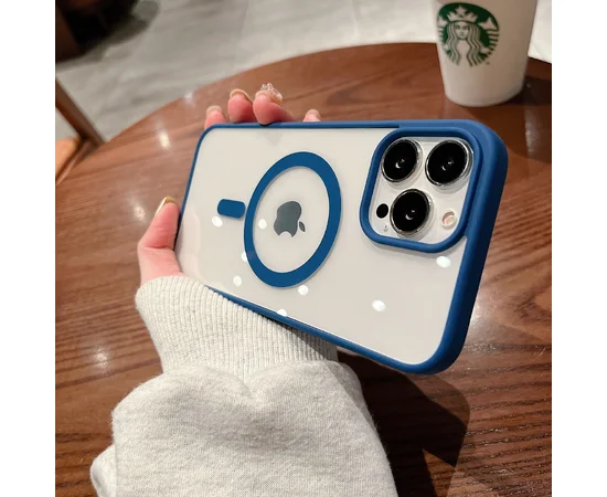 Силиконовый чехол "Luxury Acrylic" with MagSafe для Apple iPhone 14 Pro Max Синий