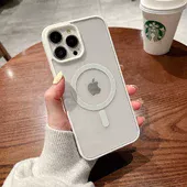 Силіконовий чохол "Luxury Acrylic" with MagSafe для Apple iPhone 15 Pro Білий