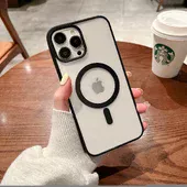 Силиконовый чехол "Luxury Acrylic" with MagSafe для Apple iPhone 13 Pro Черный