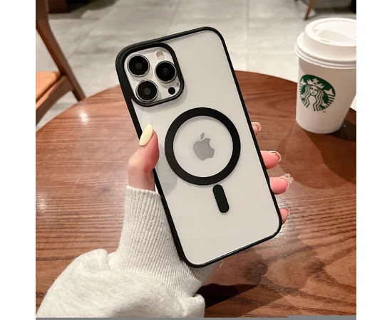 Силиконовый чехол "Luxury Acrylic" with MagSafe для Apple iPhone 14 Pro Черный