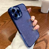 Силиконовый чехол "Shining Plating" для iPhone 12 Pro Max Синий
