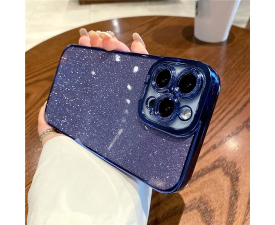 Силіконовий чохол "Shining Plating" для iPhone 13 Pro Max Синій