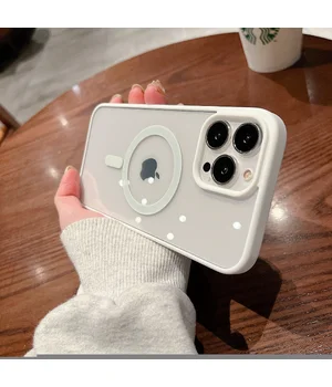 Силіконовий чохол "Luxury Acrylic" with MagSafe для Apple iPhone 15 Pro Білий