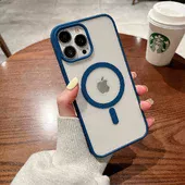Силіконовий чохол "Luxury Acrylic" with MagSafe для Apple iPhone 14 Pro Max Синій