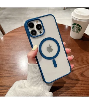 Силиконовый чехол "Luxury Acrylic" with MagSafe для Apple iPhone 14 Pro Max Синий