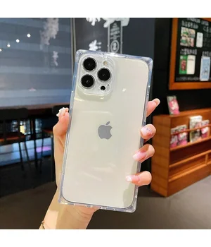 Силиконовый чехол "Square" квадратный для iPhone 12 Pro Max Прозрачный