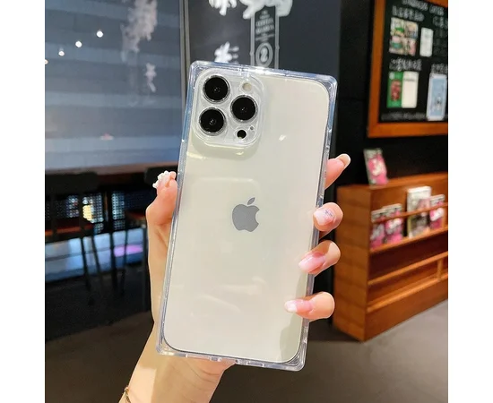 Силиконовый чехол "Square" квадратный для iPhone 12 Pro Max Прозрачный