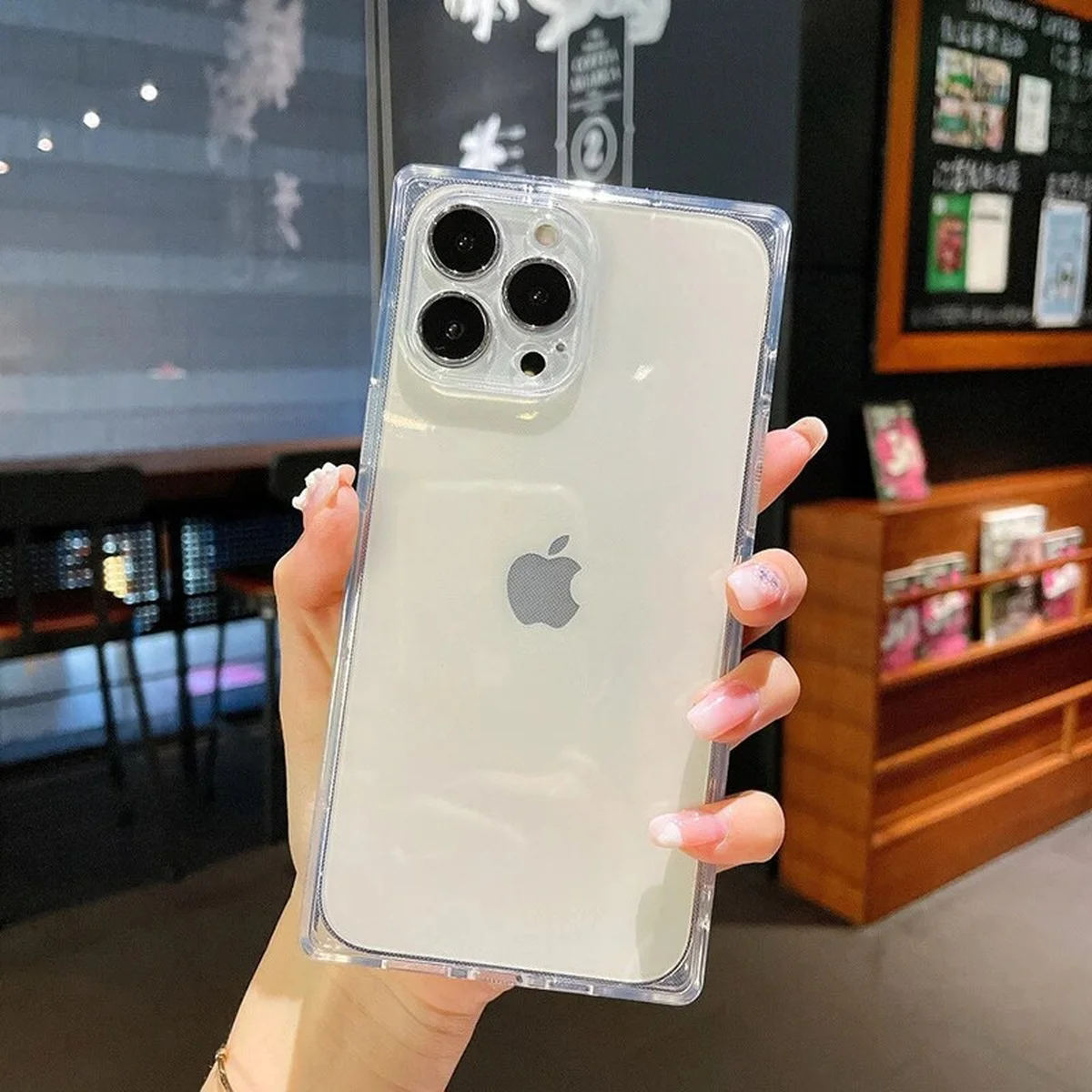 Силиконовый чехол "Square" квадратный для iPhone 12 Pro Прозрачный