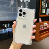 Силиконовый чехол "Square" квадратный для iPhone 12 Pro Прозрачный