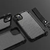 Противоударный чехол "Carbon Lanyard" для iPhone 12 Pro Max Черный