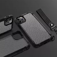 Противоударный чехол "Carbon Lanyard" для iPhone 13 Pro Max Черный