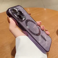 Силіконовий чохол "Shining Plating" with MagSafe для iPhone 14 Pro Max Темно-фіолетовий