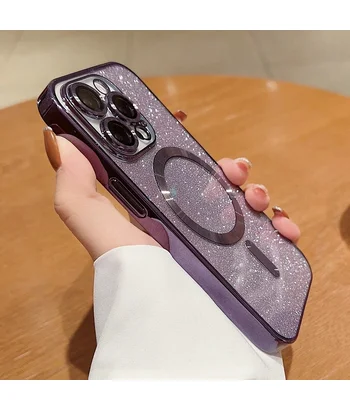 Силіконовий чохол "Shining Plating" with MagSafe для iPhone 13 Pro Max Темно-фіолетовий Силіконовий чохол "Shining Plating" with MagSafe для iPhone 13 Pro Max Темно-фіолетовий