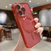 Силіконовий чохол "Shining Plating" with MagSafe для iPhone 13 Pro Max Червоний