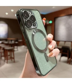 Силиконовый чехол "Shining Plating" with MagSafe для iPhone 13 Pro Max Зеленый Силиконовый чехол "Shining Plating" with MagSafe для iPhone 13 Pro Max Зеленый