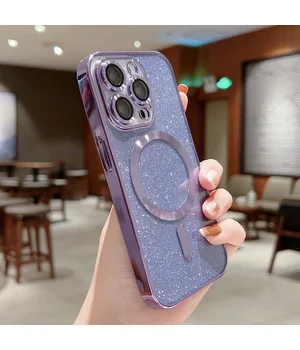 Силиконовый чехол "Shining Plating" with MagSafe для iPhone 14 Pro Фиолетовый Силиконовый чехол "Shining Plating" with MagSafe для iPhone 14 Pro Фиолетовый