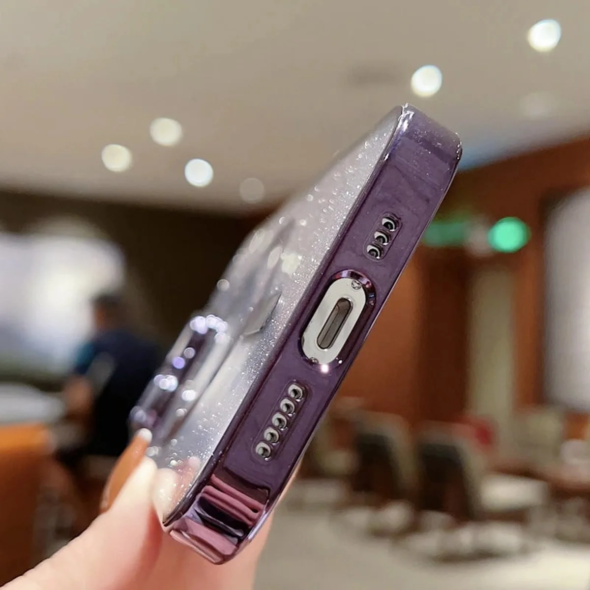 Силіконовий чохол "Shining Plating" with MagSafe для iPhone 14 Pro Max Темно-фіолетовий