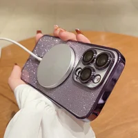 Силіконовий чохол "Shining Plating" with MagSafe для iPhone 14 Pro Max Темно-фіолетовий