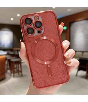 Силіконовий чохол "Shining Plating" with MagSafe для iPhone 15 Pro Червоний