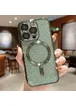 Силиконовый чехол "Shining Plating" with MagSafe для iPhone 13 Pro Max Зеленый